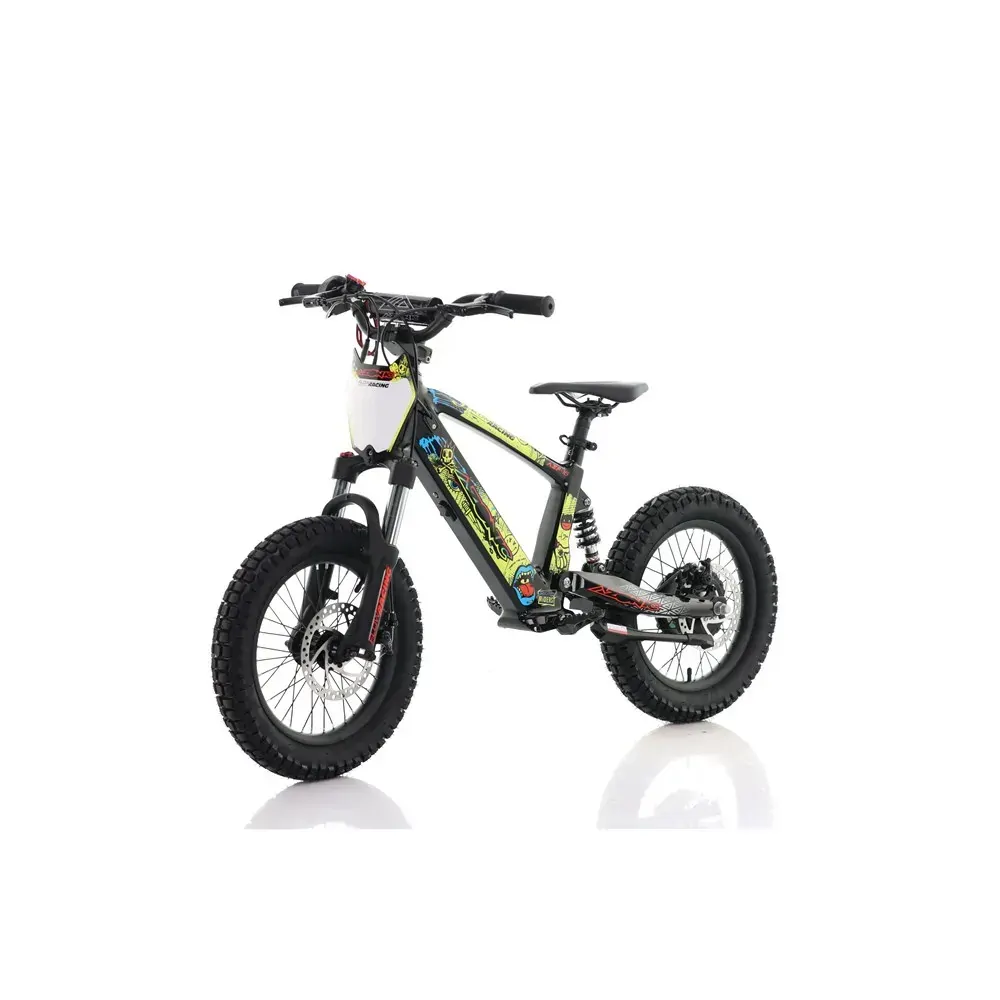 Azonic Flow 16 Rancid LE Yellow/Multi electric balance bike side view
