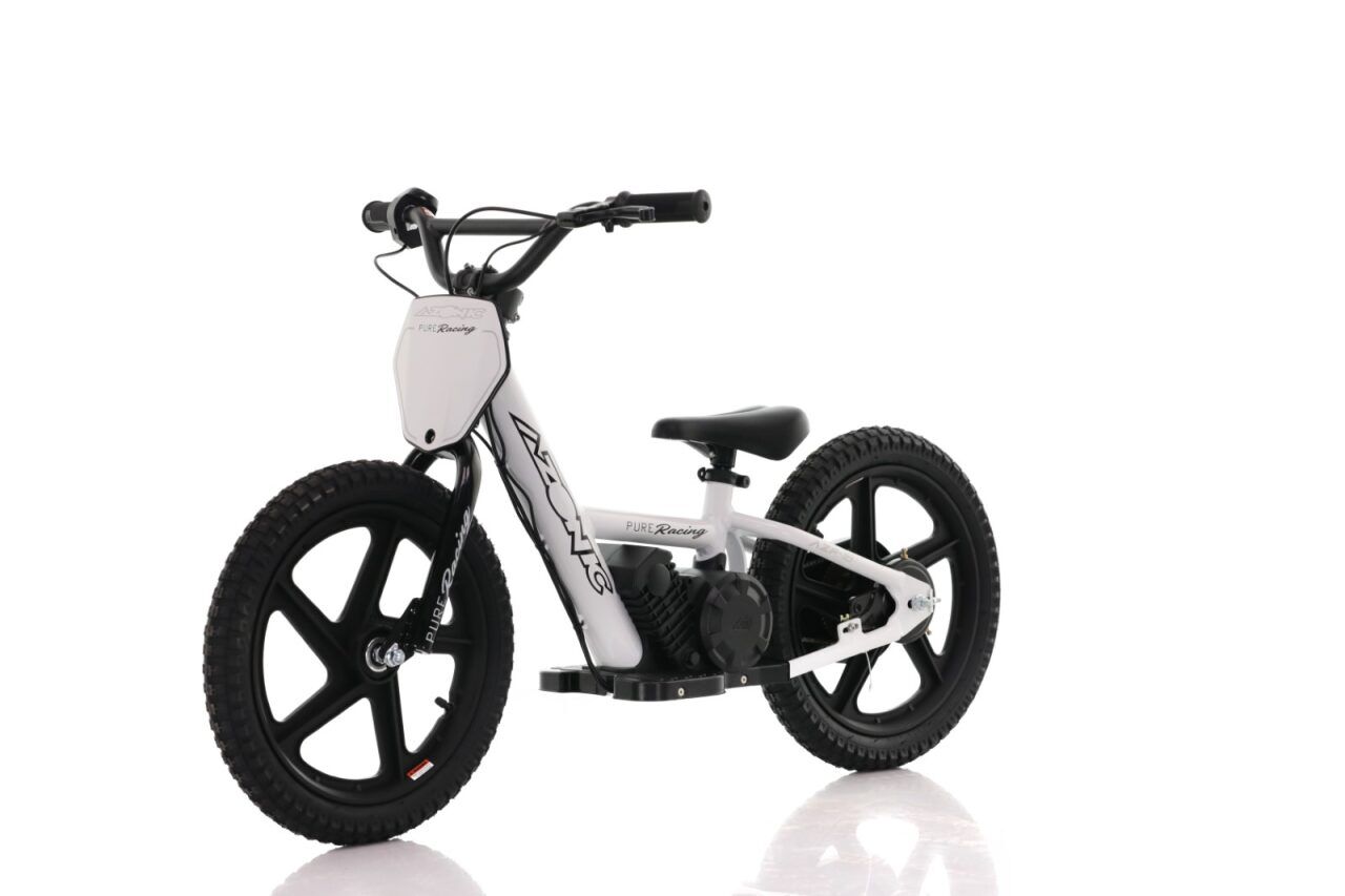 Azonic Pure 16 electric balance bike in white and black