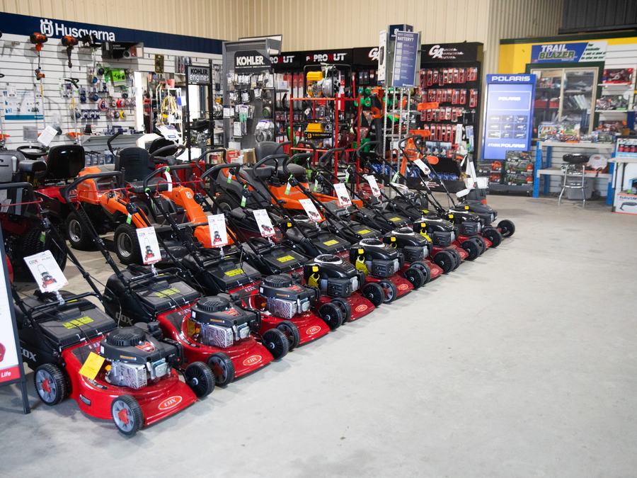 Mower showroom at Forbes Small Engine Specialists