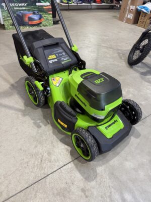 Greenworks 60V Gen 2 18" self-propelled lawn mower in store at Forbes Small Engine Specialists